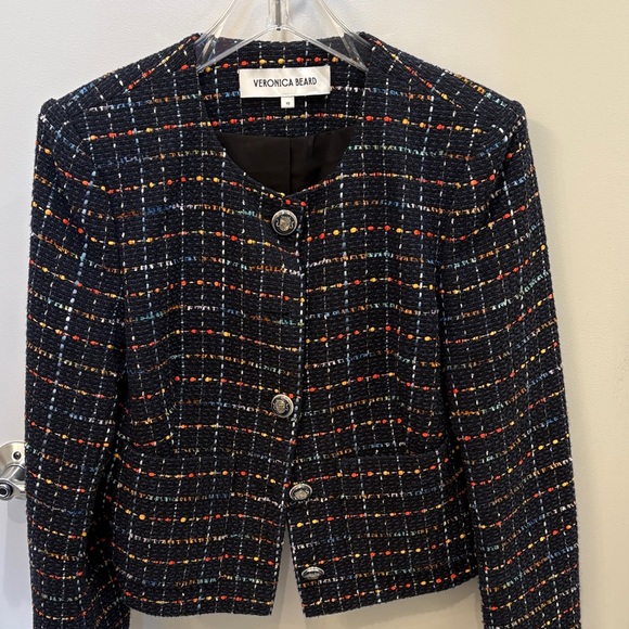 Veronica Beard Jackets & Blazers - Veronica Beard Black Tweed Multicolor Plaid Jacket
